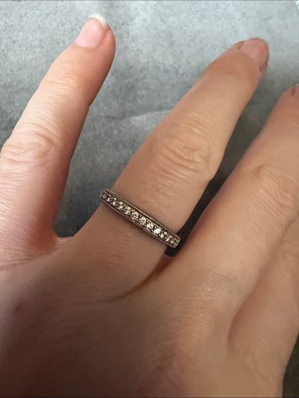 Sterling Silver CZ Half Eternity Band